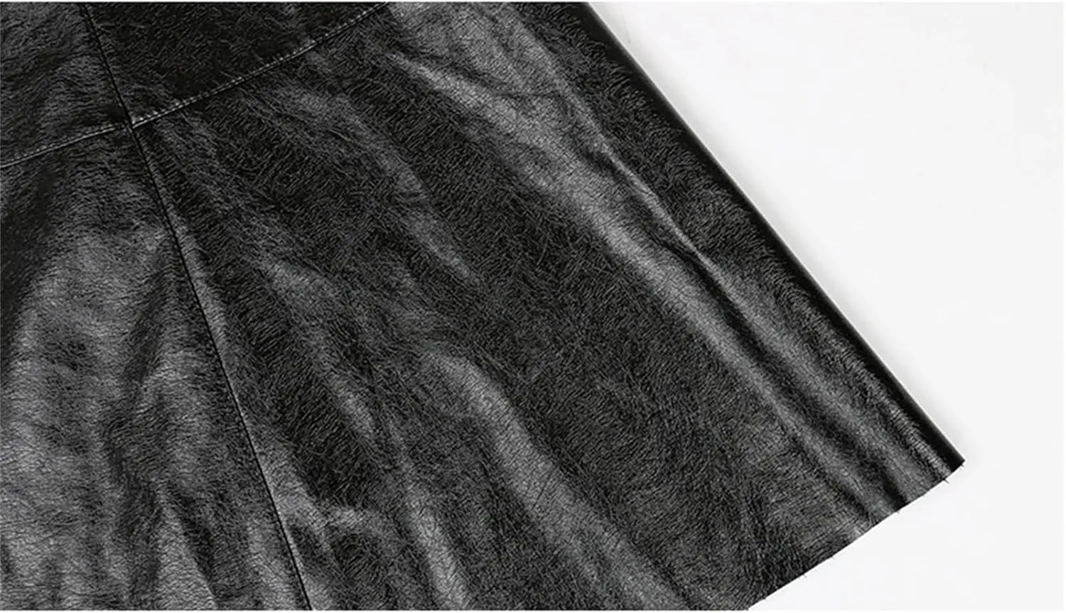 Women Black Shiny Patent Leather Midi Skirt Elegant High Waist Hem A Line Umbrella Skirts