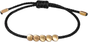 Women Men Handmade 5 Irregular Brass Copper Beads Tibetan Bracelet Chinese Feng Shui Lucky Red String Adjustable Rope Chain Couple Bracelets Distance Friendship Lovers Promise Gifts