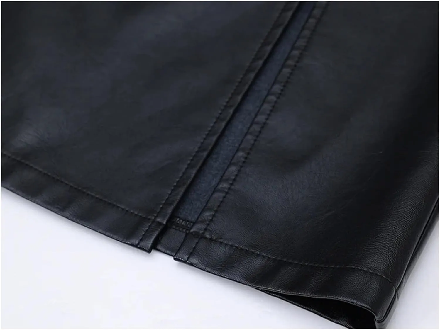 Womens Faux Leather Skirts Retro Front Slit High Waist Bodycon Midi Pencil Skirt