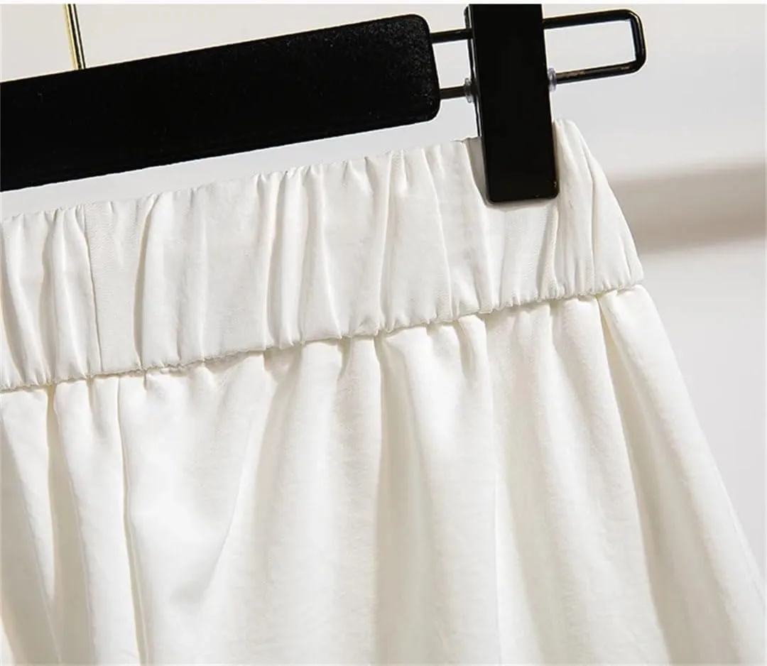 Women's High Waist Plus Size Pants Autumn Arrival Drawstring Wide Leg Loose Large Size Trousers