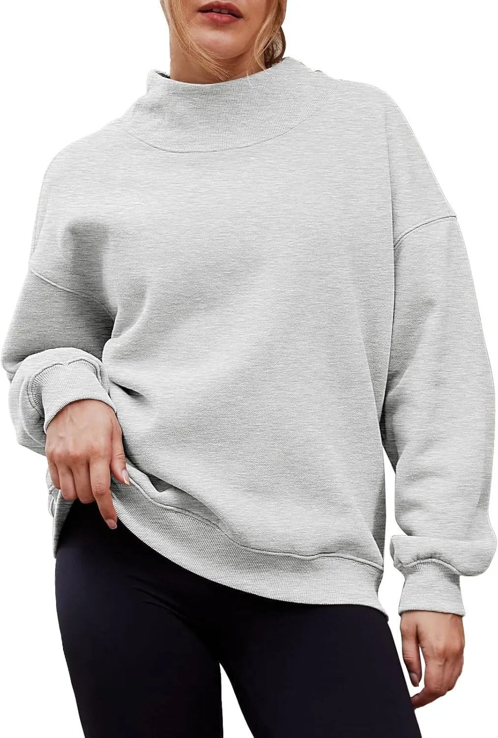 Womens Oversized Sweatshirts Turtleneck Pullover Long Sleeve Hoodies Tops Fall Outfits Cute Sweater Tops