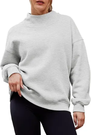 Womens Oversized Sweatshirts Turtleneck Pullover Long Sleeve Hoodies Tops Fall Outfits Cute Sweater Tops
