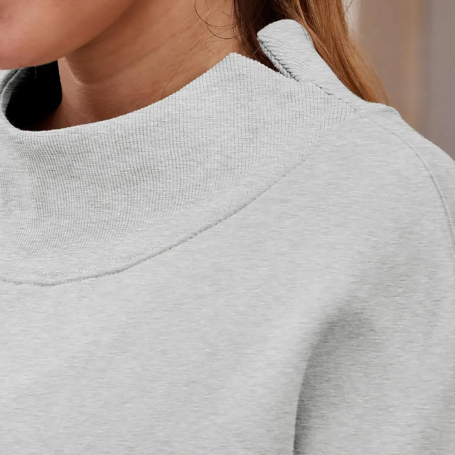 Womens Oversized Sweatshirts Turtleneck Pullover Long Sleeve Hoodies Tops Fall Outfits Cute Sweater Tops