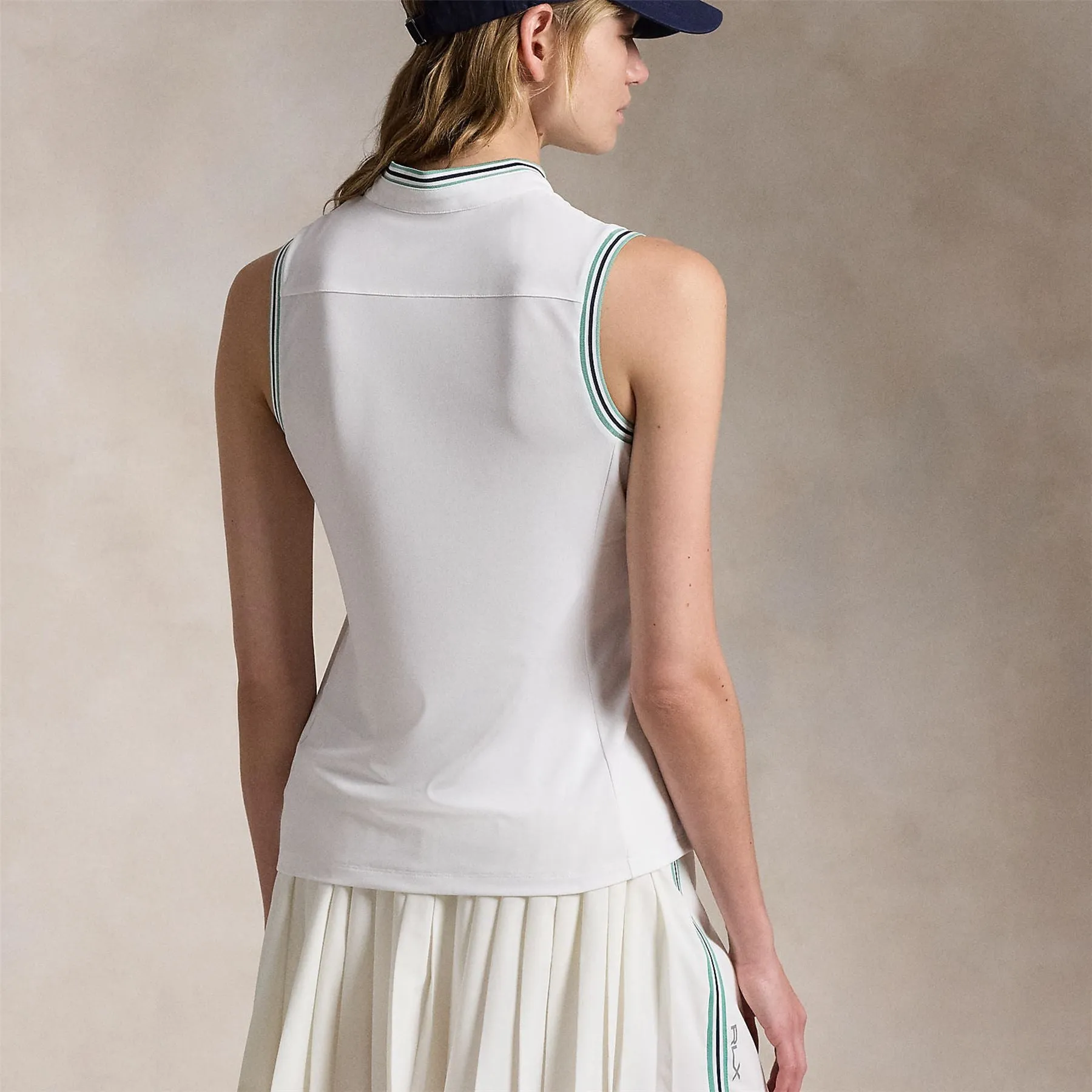 Womens RLX Tailored Fit SL Polo Ceramic White - AW24