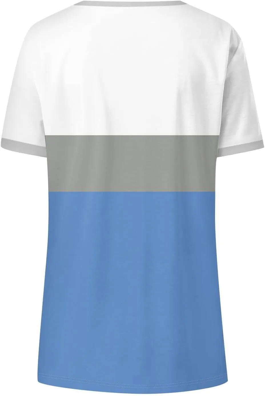 Womens Summer Tops Dressy Casual V Neck Short Sleeve Striped Color Block T Shirts Daily Going Out Blouses