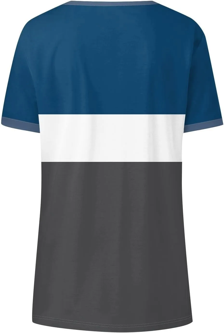 Womens Summer Tops Dressy Casual V Neck Short Sleeve Striped Color Block T Shirts Daily Going Out Blouses