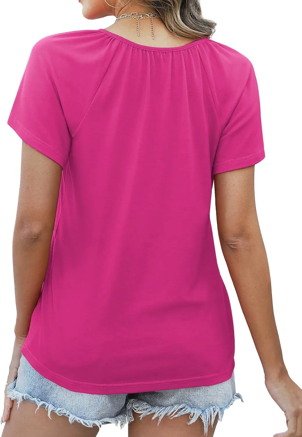 Womens Summer Tops Trendy Casual V Neck T Shirts Short Sleeve Boho Floral Blouses Loose Fit Flowy Tee