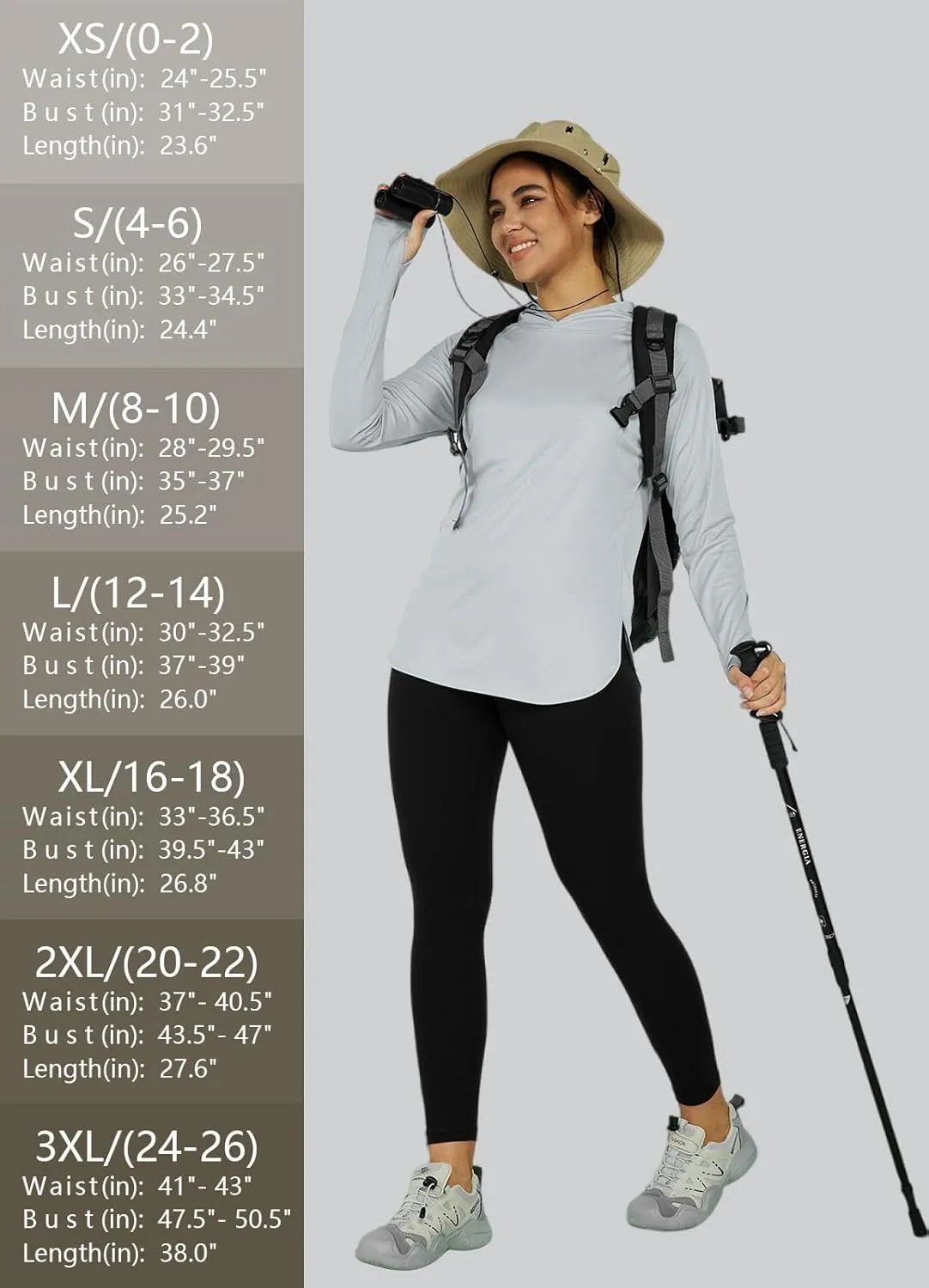 Women's Sun Protection Shirt UPF 50  Long Sleeve Hoodie UV SPF T-Shirts Rash Guard Hiking Quick Dry Lightweight