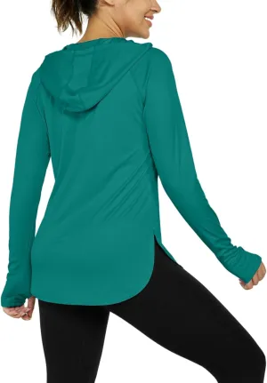 Women's Sun Protection Shirt UPF 50  Long Sleeve Hoodie UV SPF T-Shirts Rash Guard Hiking Quick Dry Lightweight