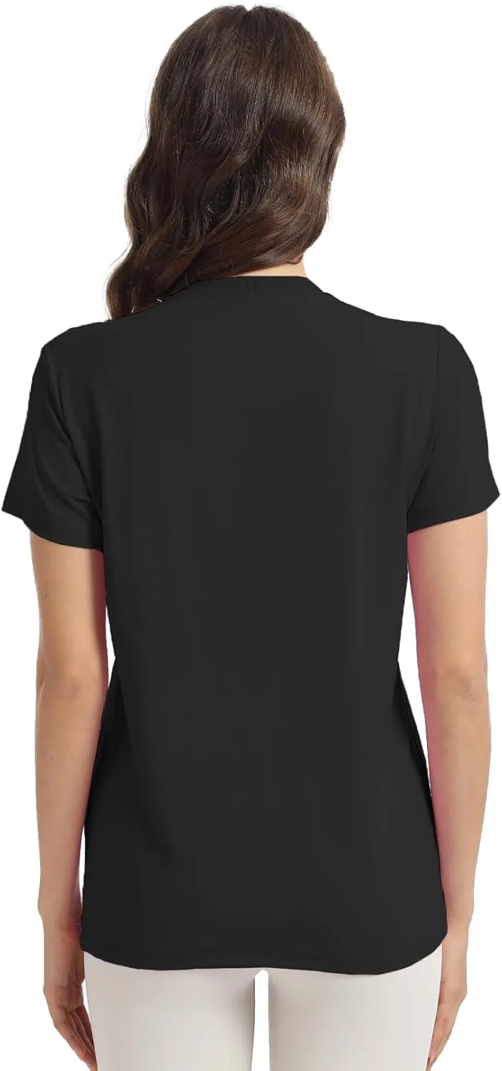 Women's T-Shirts Crew Neck Short Sleeve Summer Top Basic Tee Cassic Fit Gym Shirt for Casual Workout Yoga