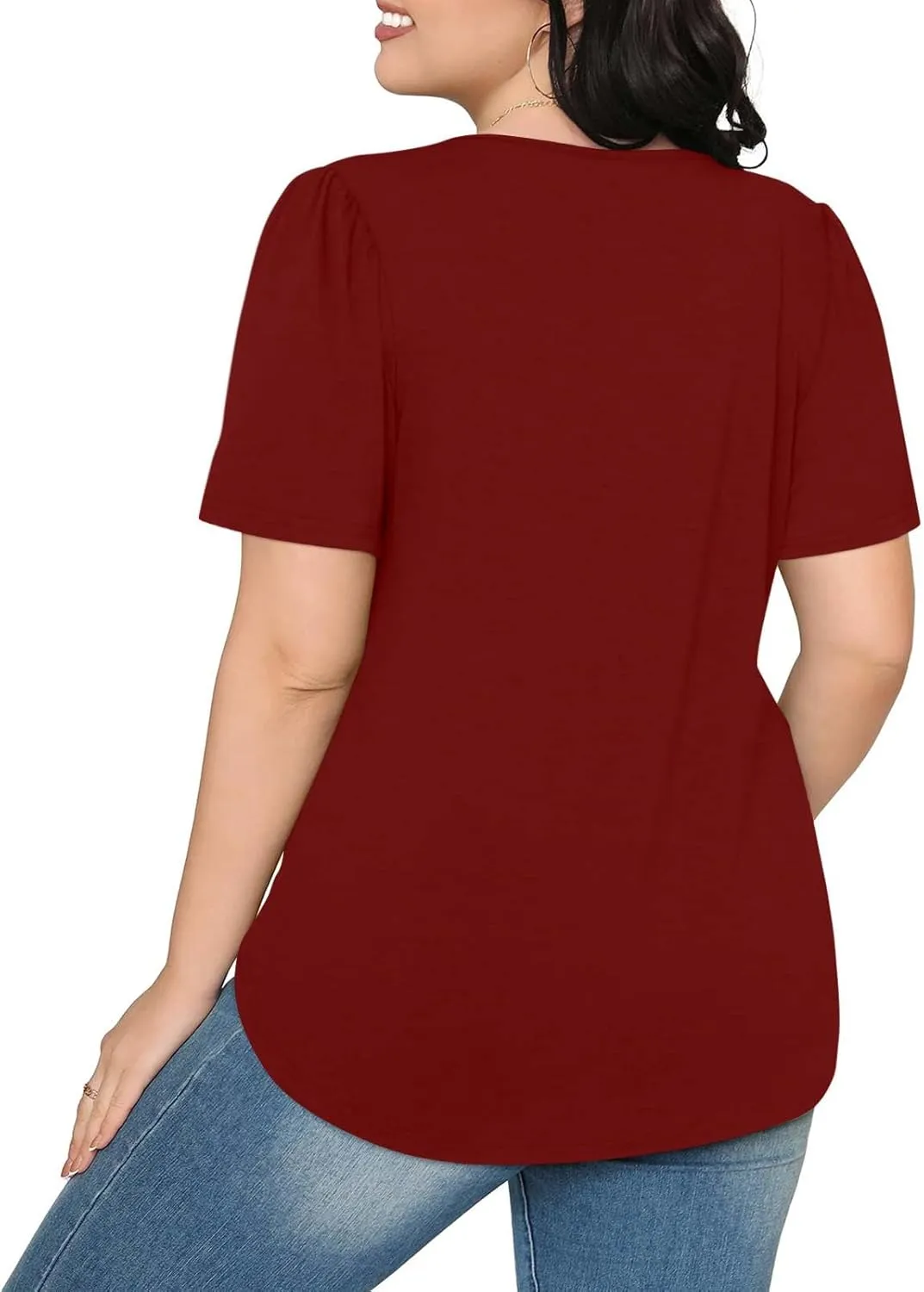 Womens Tops Short Sleeve Summer Casual T Shirts Crew Neck Solid Color Basic Tees Trendy Going Out Tunic