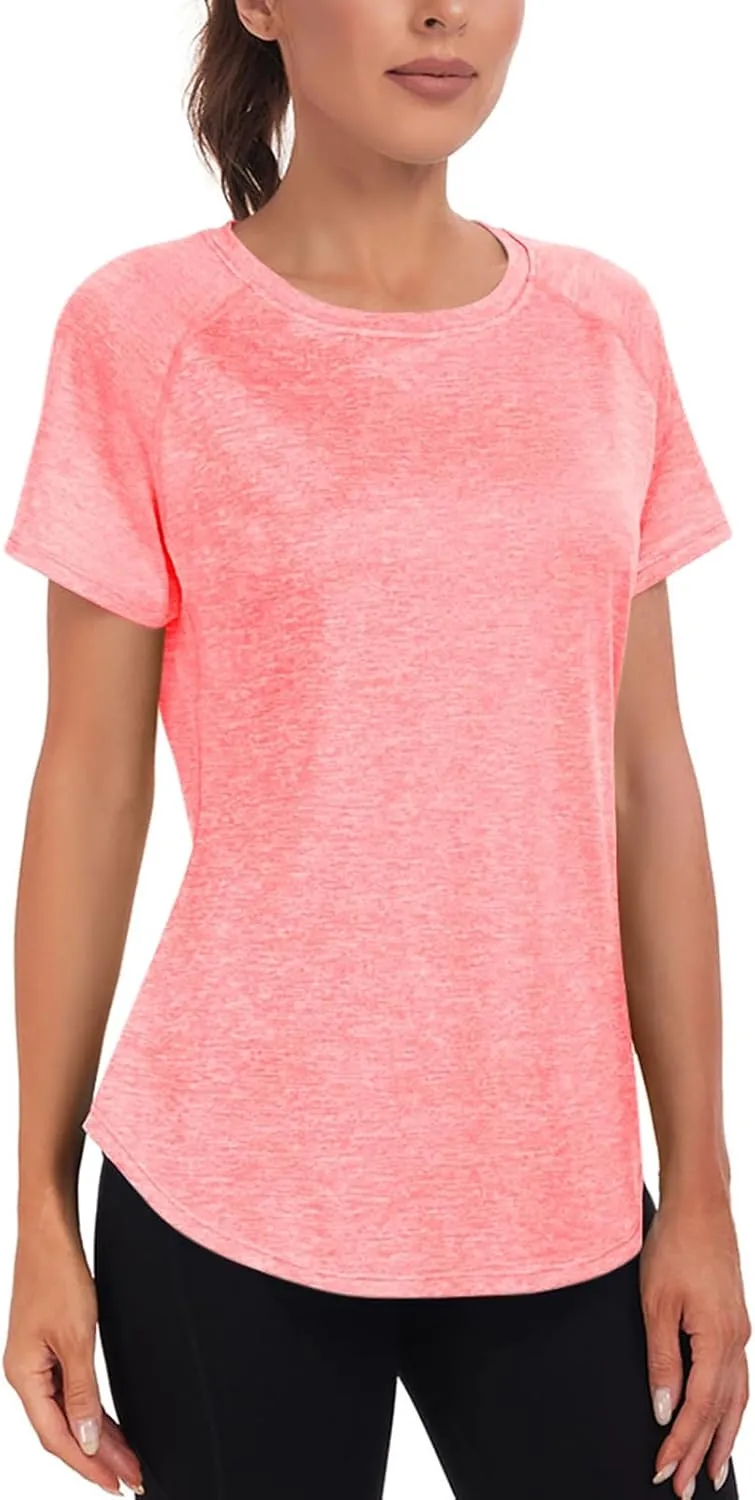Women's Workout Tops,Short Sleeve Lightweight Dry-Fit Back Mesh Loose Fit Gym Athletic Running Shirts Tee for Women