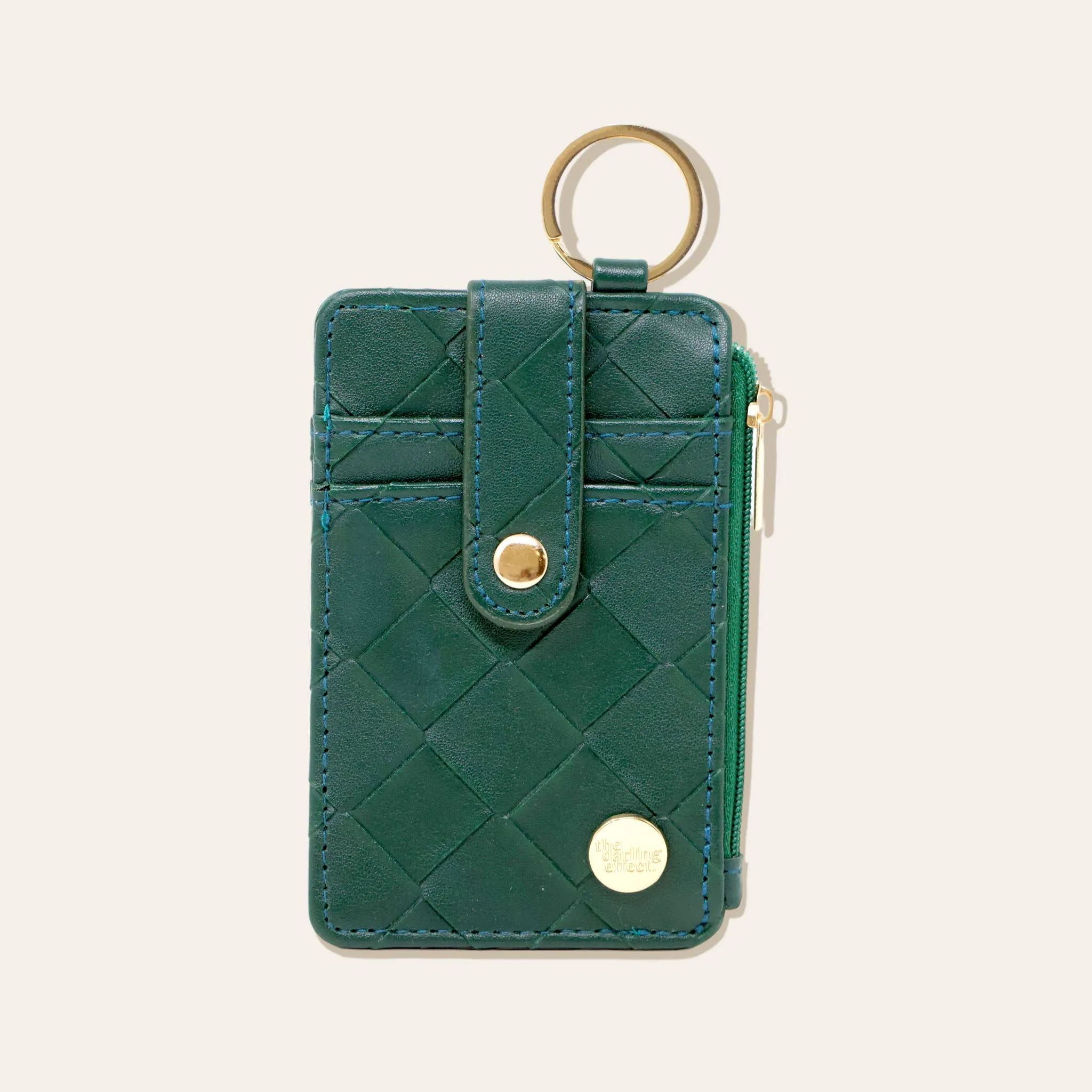 Woven Keychain Wallet - Dark Green