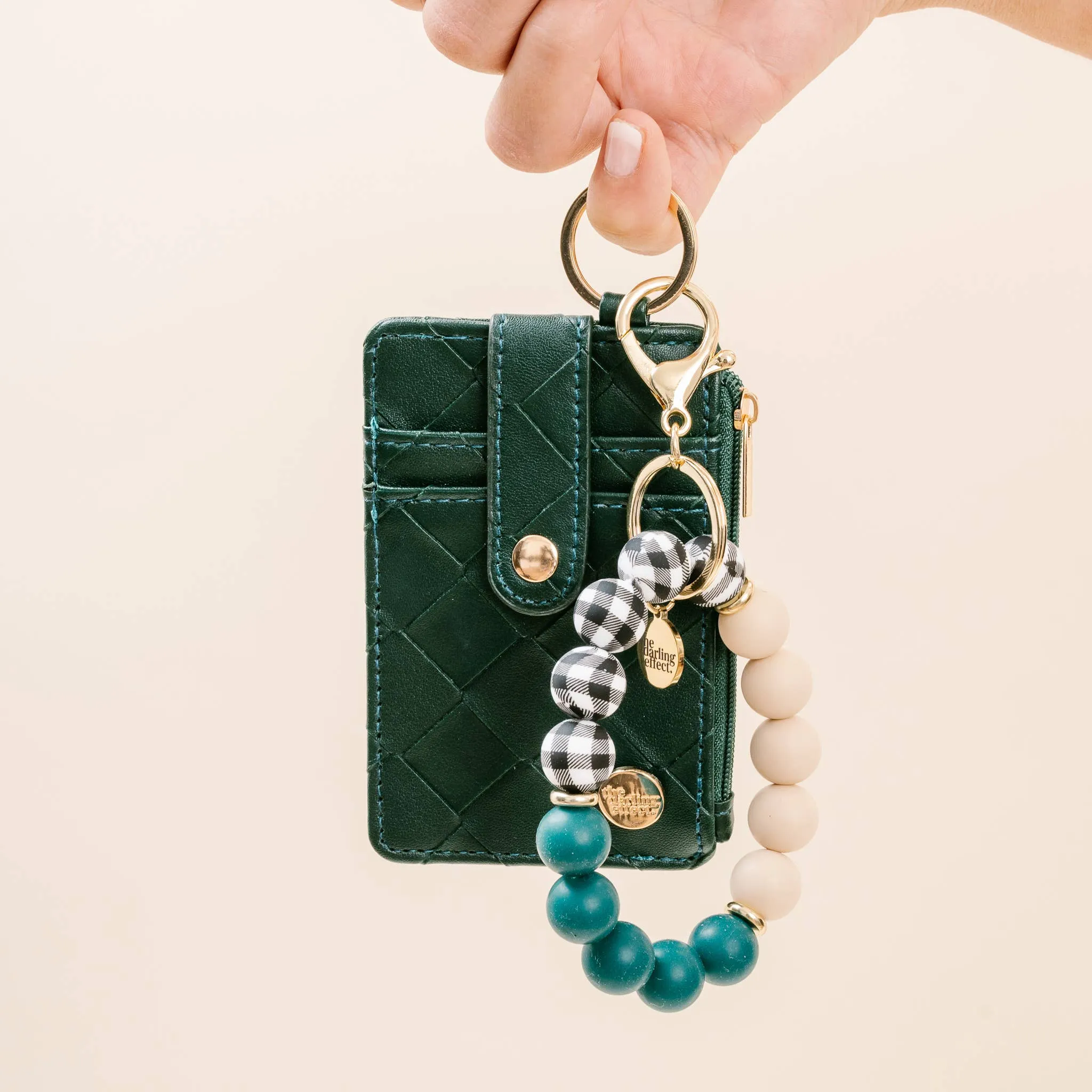 Woven Keychain Wallet - Dark Green