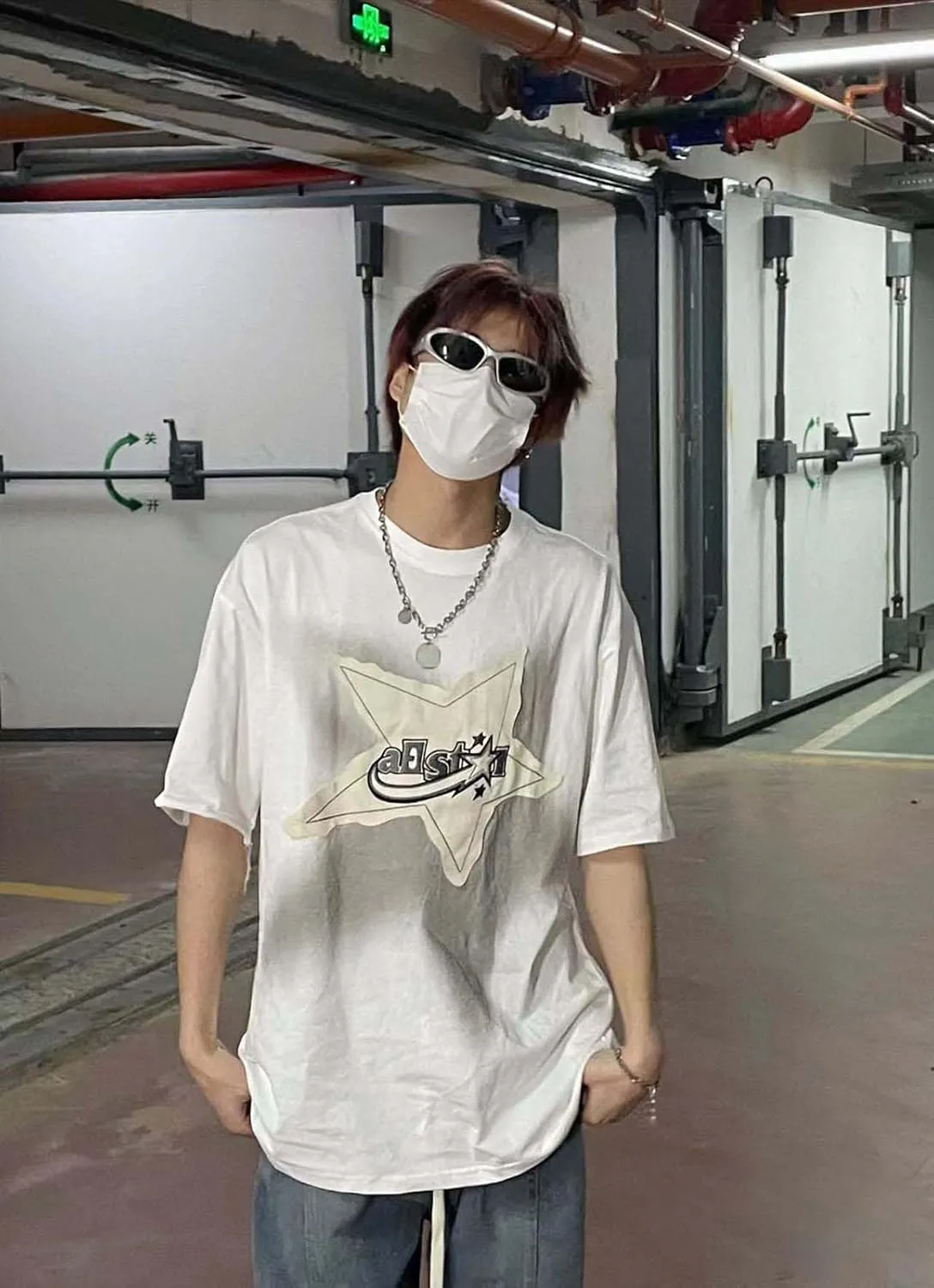 Y2K Shirts Oversized Tshirt for Men Graphic Tee Streetwear Thick Cotton Top