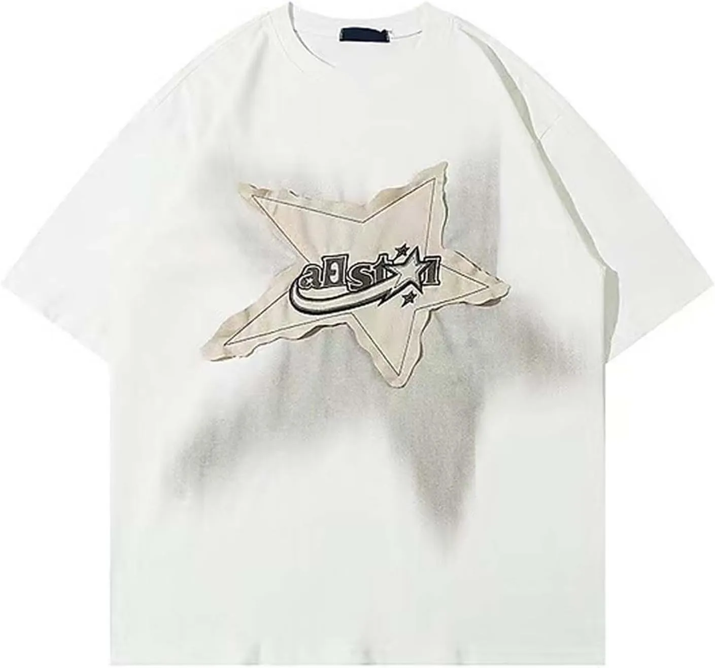 Y2K Shirts Oversized Tshirt for Men Graphic Tee Streetwear Thick Cotton Top