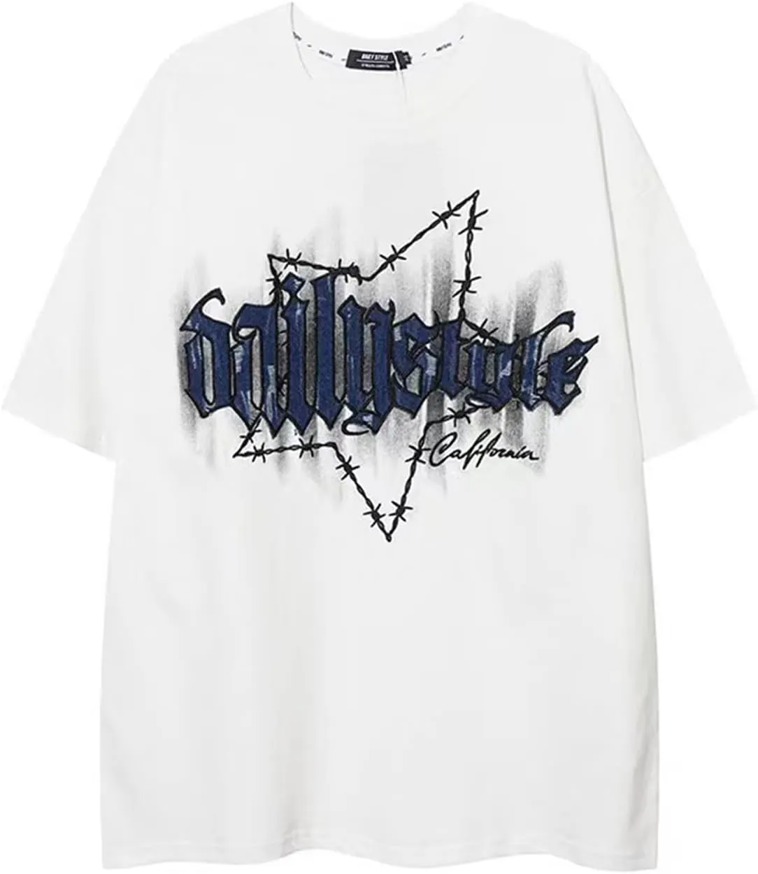 Y2K Shirts Oversized Tshirt for Men Graphic Tee Streetwear Thick Cotton Top
