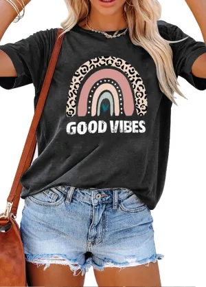 YEXIPO Womens Graphic Tees Short Sleeve Summer Tops Funny Letter Print Crew Neck Casual Loose Cute T Shirts