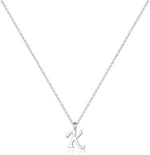 Yoosteel S925 Sterling Silver Initial Necklace for Women - Dainty Hypoallergenic Letter Jewelry - Tiny Cursive Silver Initial Necklace Gift
