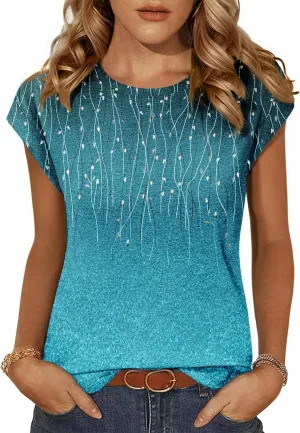 Zeagoo Womens 3 Pack Crewneck Cap Sleeve Tank Tops Casual Basic T Shirts Loose Fit Tee Summer Tops 2025