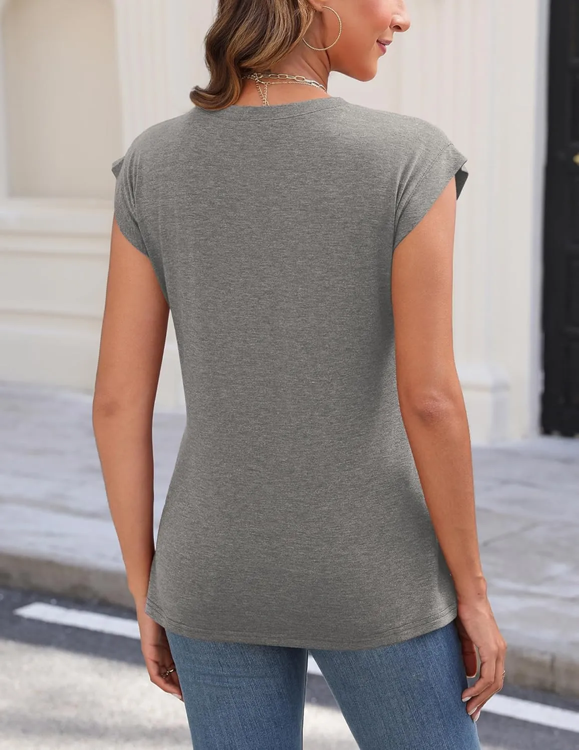 Zeagoo Womens 3 Pack Crewneck Cap Sleeve Tank Tops Casual Basic T Shirts Loose Fit Tee Summer Tops 2025