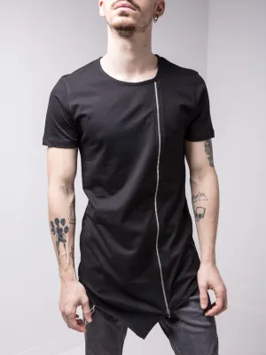Zip Detail Black T-shirt